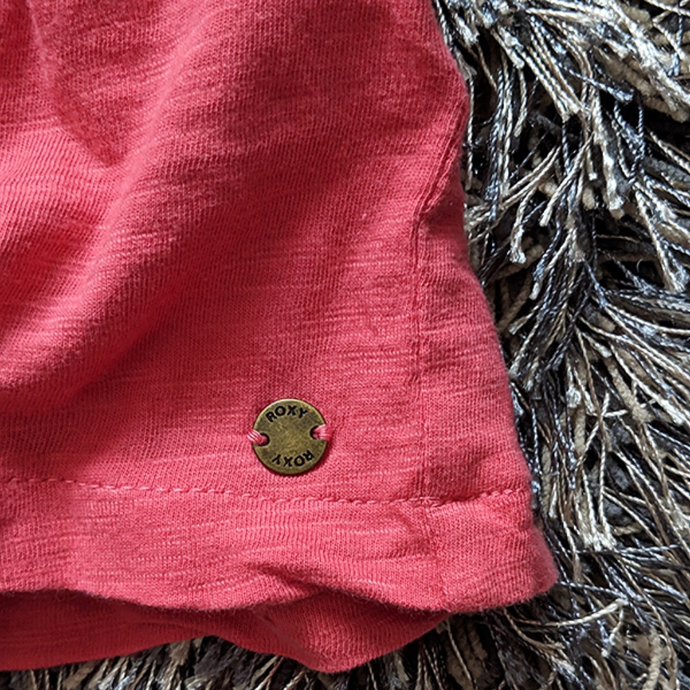 Roxy Havasu Slub Pink Cotton Jersey Top - Picture 4 of 5
